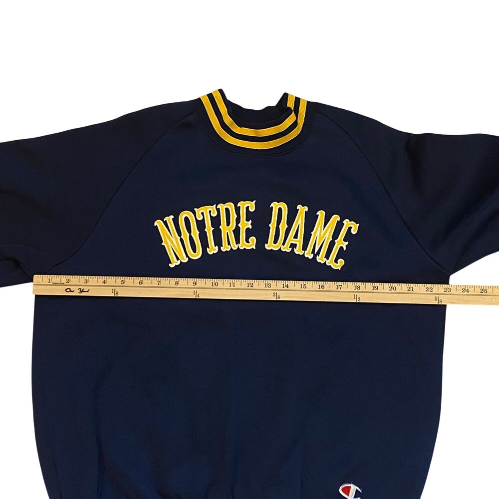 Vintage Champion Notre Dame Sweatshirt Mens XL Blue Mock Neck Long Sleeve 60s - Picture 6 of 8